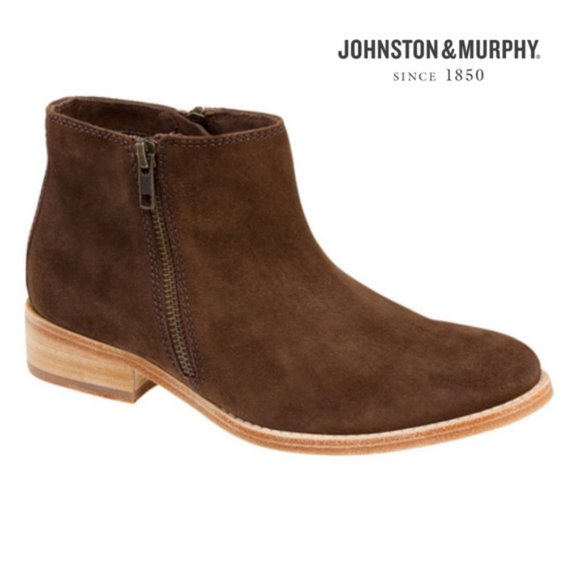 Johnston & Murphy Genuine Suede Zip Bootie - Picture 1 of 8